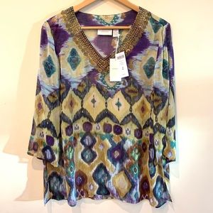 Chico's Painterly Splash Rita Top NWT 2